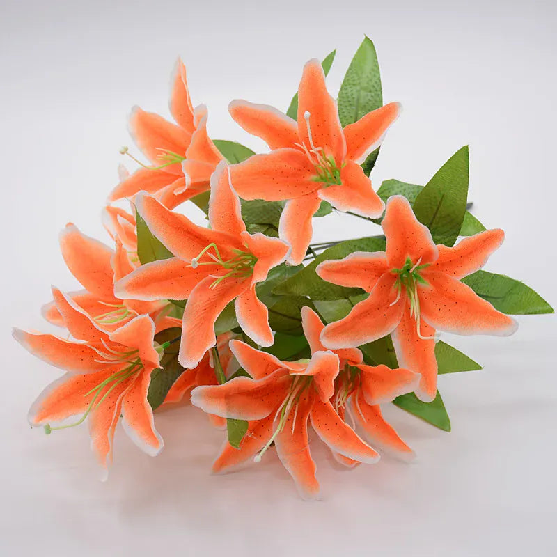 Branche de Fleurs de Lys Artificielles | Artiflora Orange