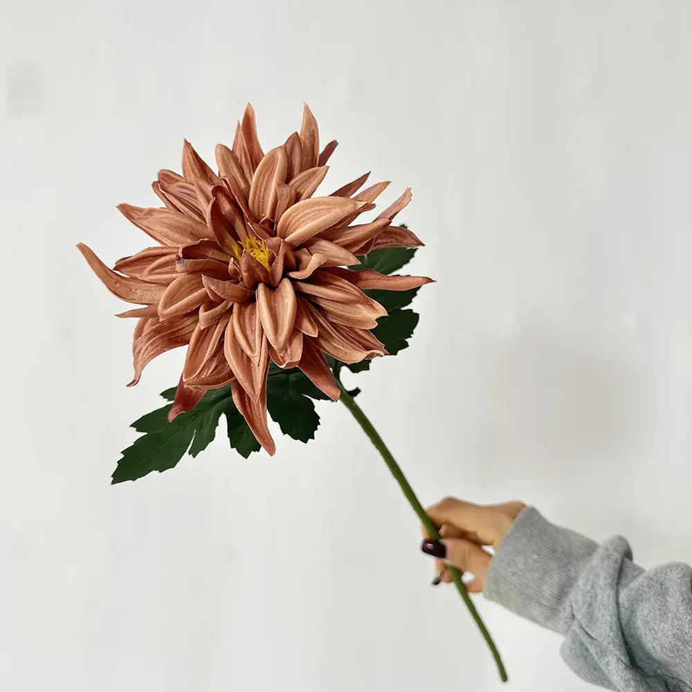 Lot de 5 Dahlia Artificielle | Artiflora Brun