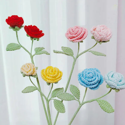 2 Roses Tricotées Bicolores | Artiflora