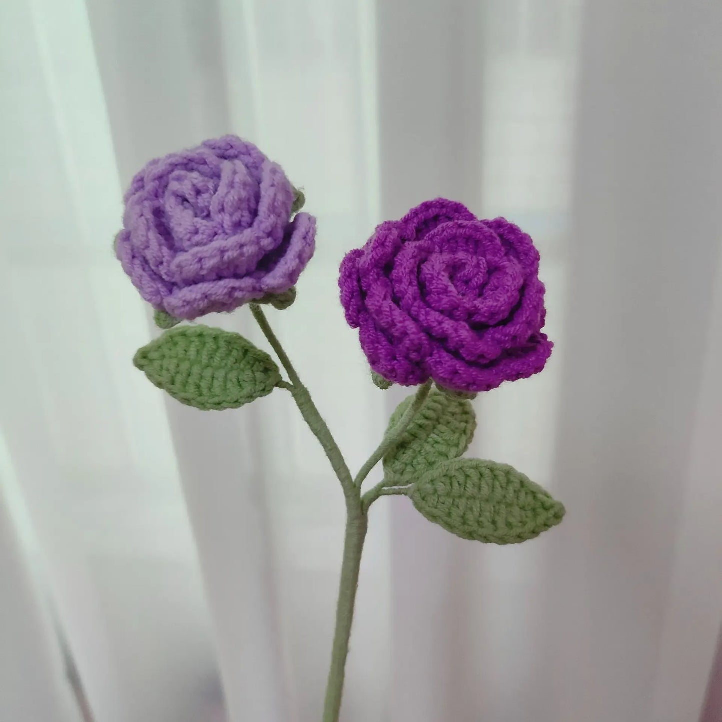 2 Roses Tricotées Bicolores | Artiflora Violet