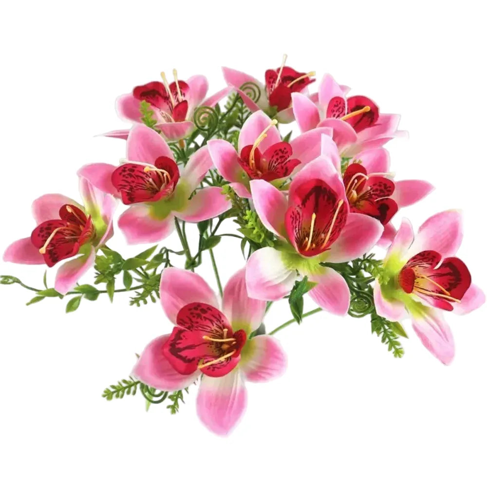 8Pcs d'Orchidées Artificielles | Artiflora Rose