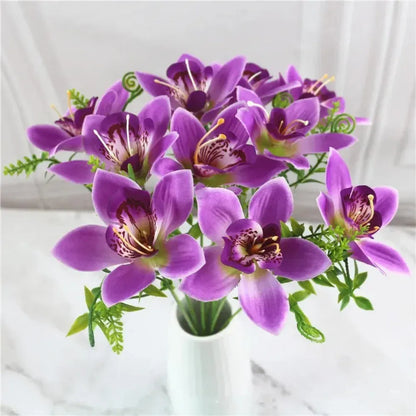 8Pcs d'Orchidées Artificielles | Artiflora Violet