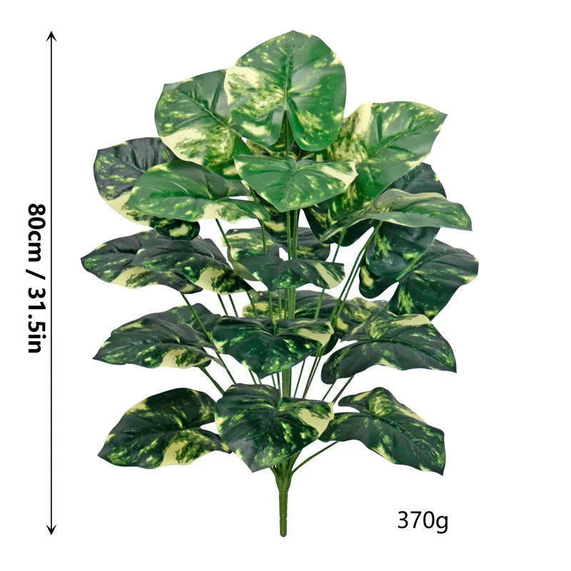 Alocasia Artificiel Verte et Blanche