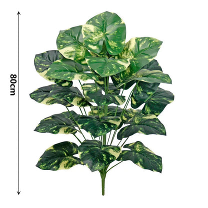 Alocasia Artificiel Verte et Blanche