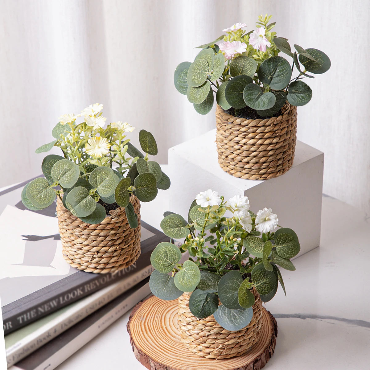 Eucalyptus Artificiel avec Fleur