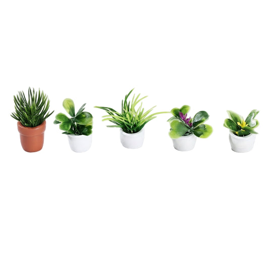 Lot de 5 Mini plantes artificielles