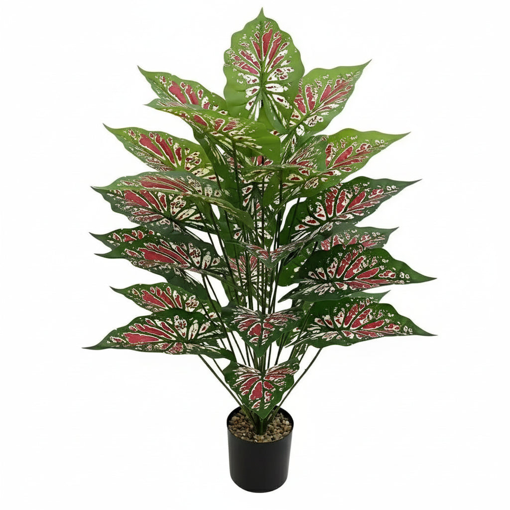 Alocasia Artificiel Rouge