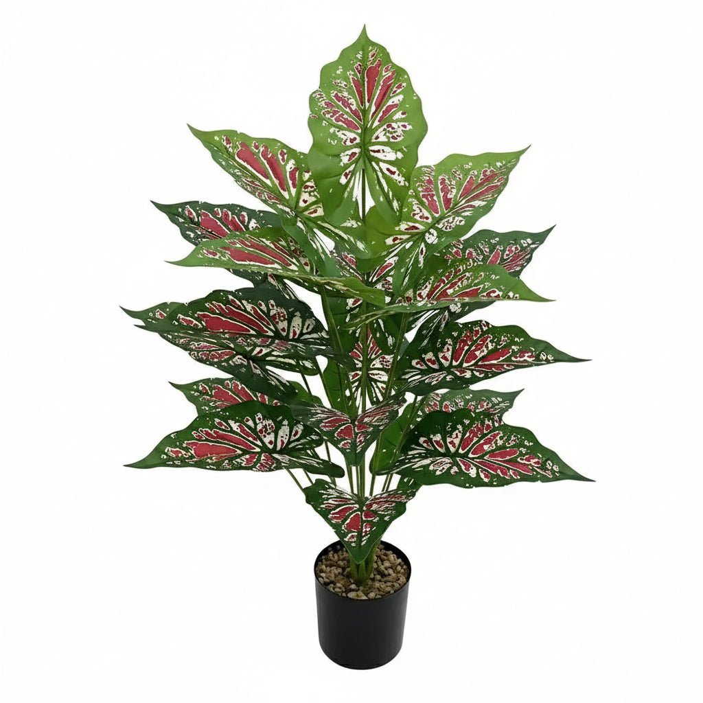 Alocasia Artificiel Rouge