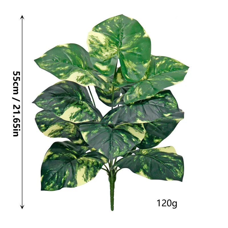 Alocasia Artificiel Verte et Blanche