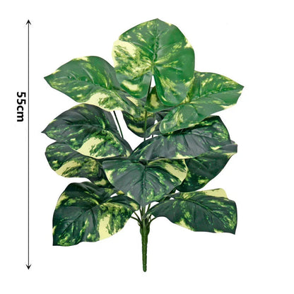 Alocasia Artificiel Verte et Blanche