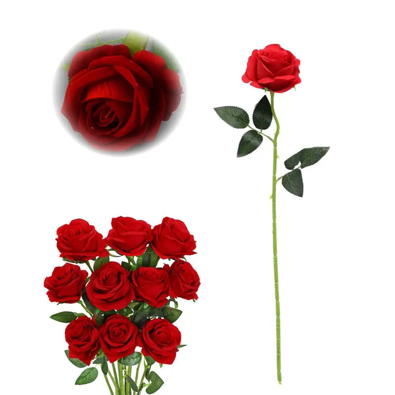 Lot de Roses Artificielles | Artiflora Rouge / 12PCS
