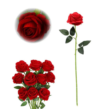 Lot de Roses Artificielles | Artiflora Rouge / 12PCS