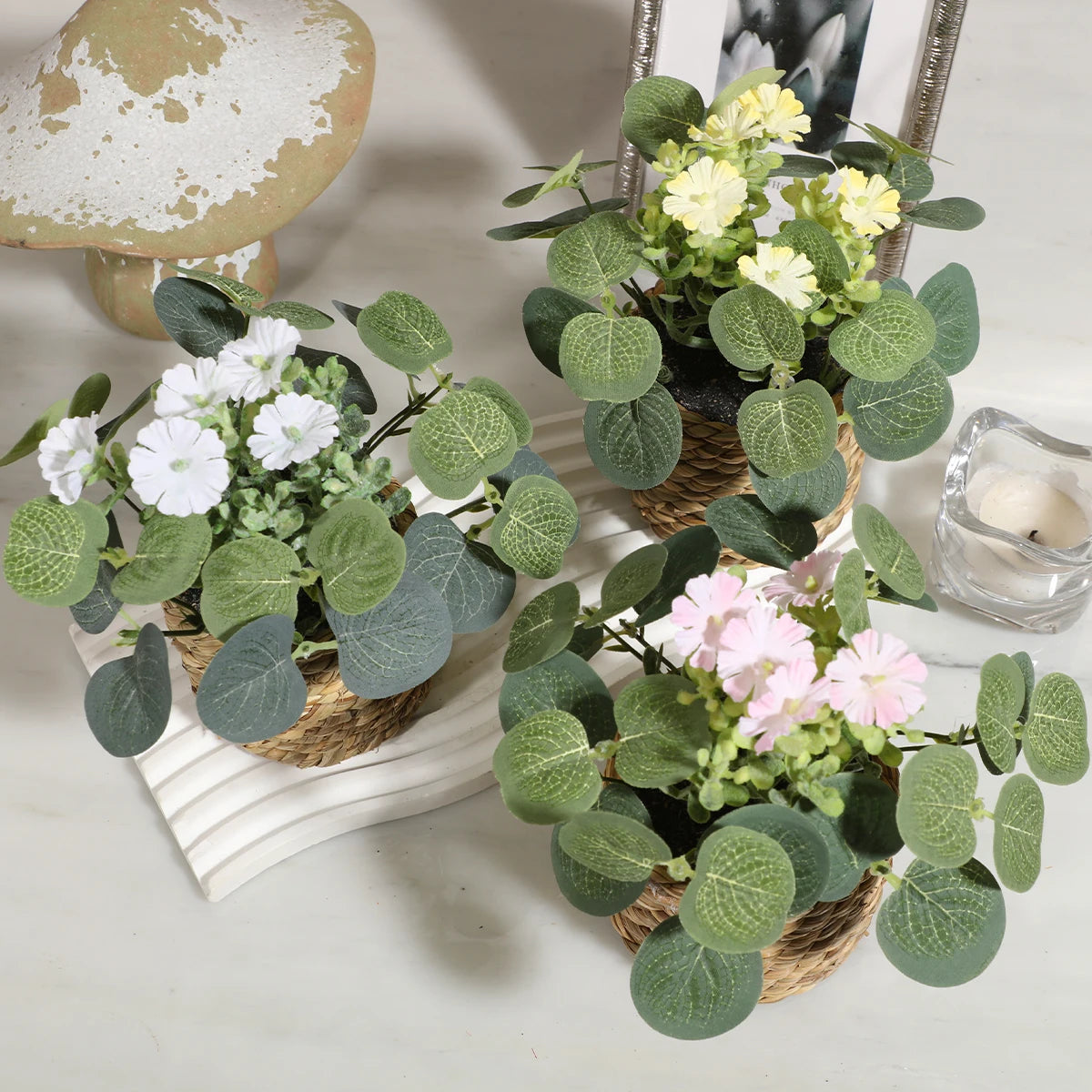 Eucalyptus Artificiel avec Fleur