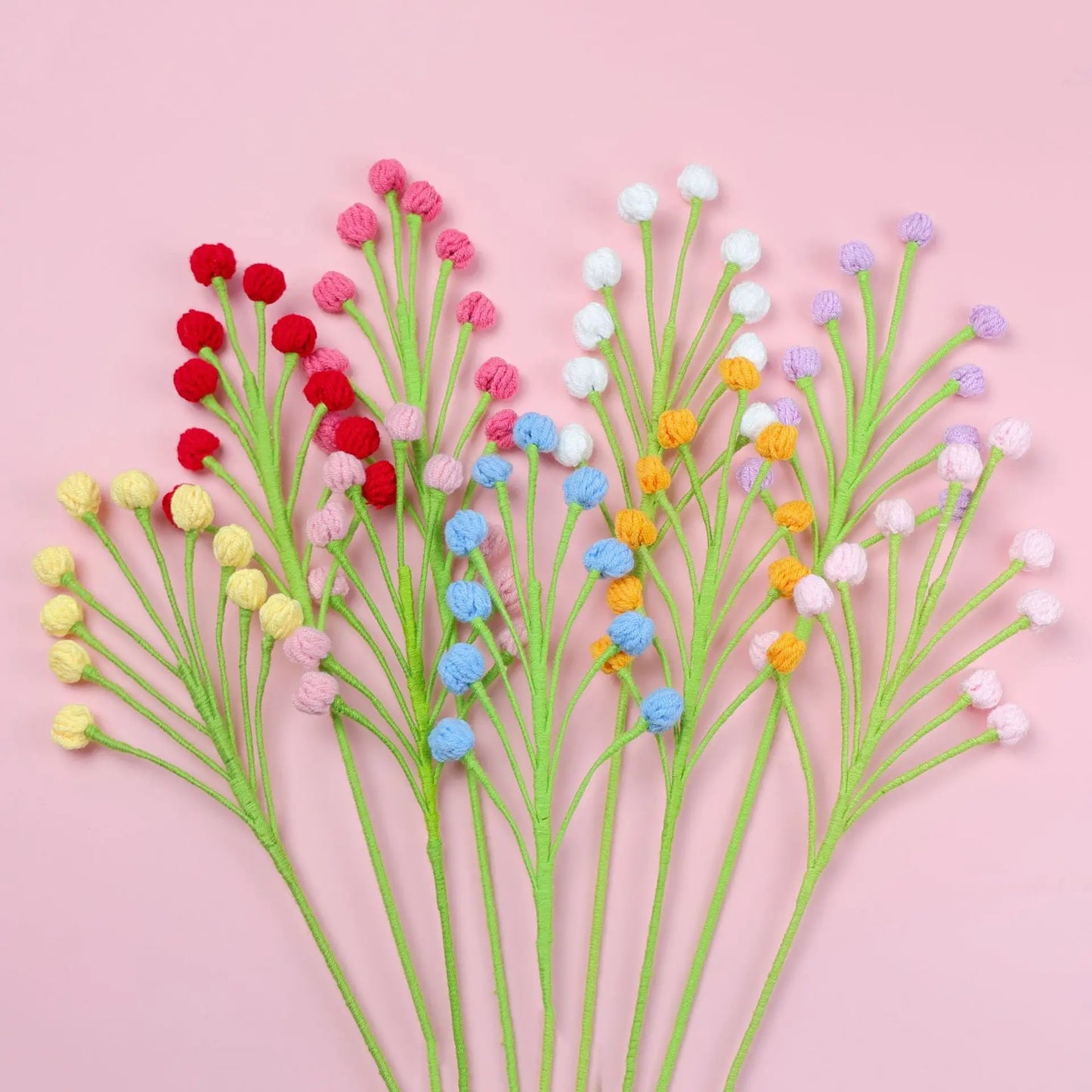 Tige de Mini Fleurs Tricotées