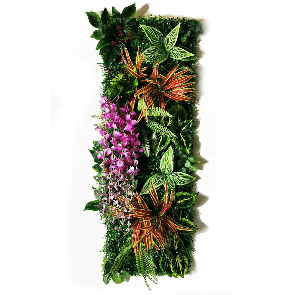 Mur de Verdure Artificielle - Fleurs Roses