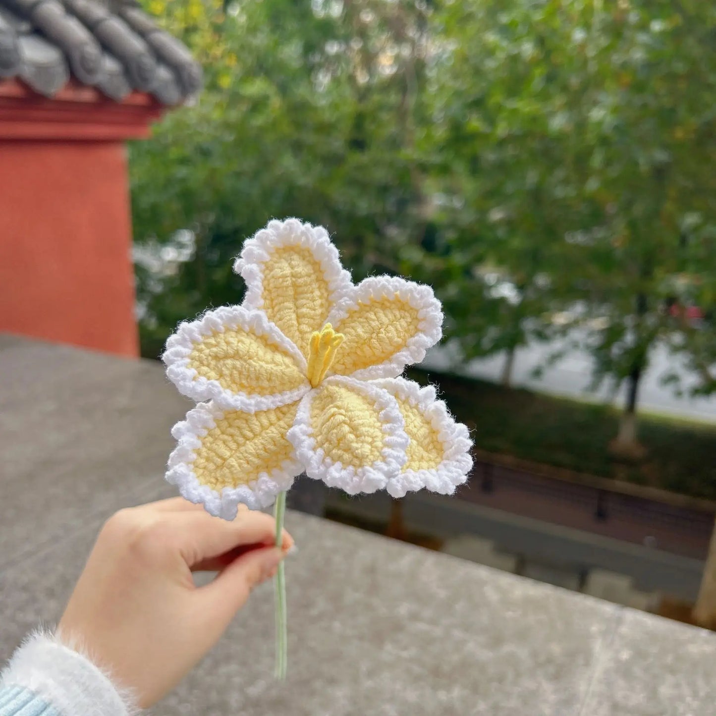 Fleur Tricotée avec Contour