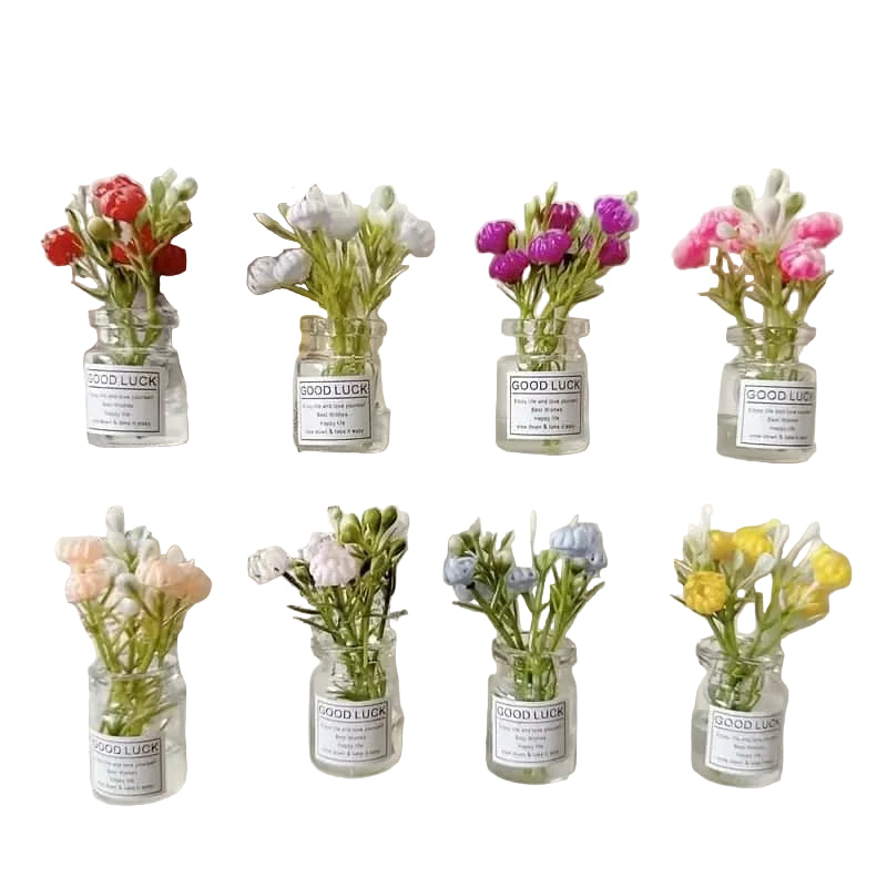 Lot de 8 mini fleurs artificielles