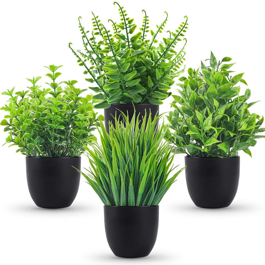 Lot de 4 petites plantes artificielles