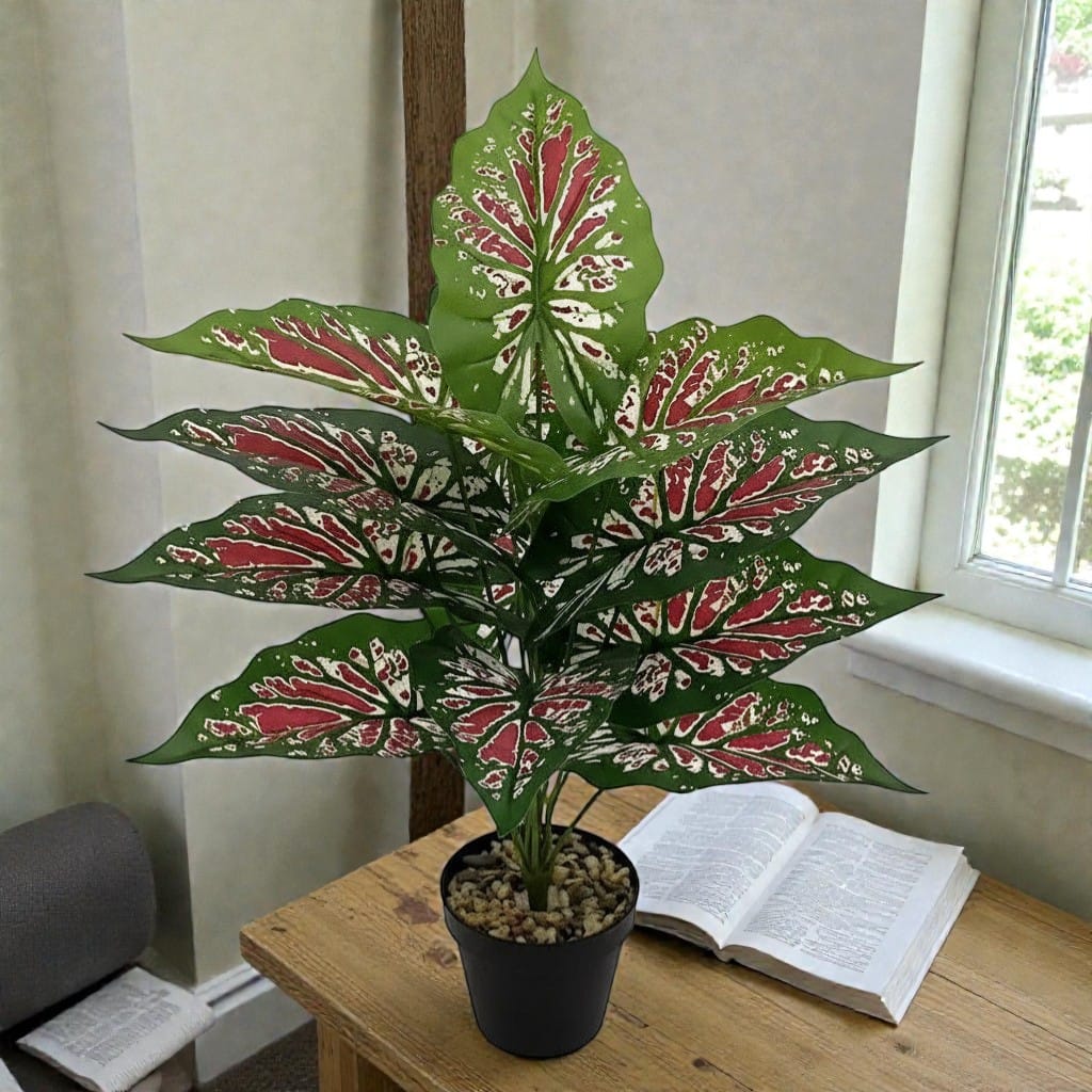 Alocasia Artificiel Rouge | Artiflora