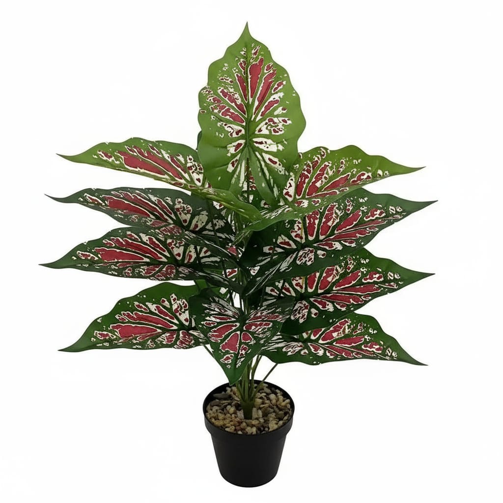 Alocasia Artificiel Rouge | Artiflora Rouge - 12 Feuilles