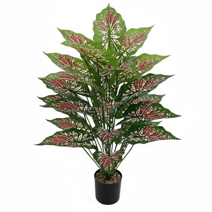 Alocasia Artificiel Rouge | Artiflora Rouge - 24 Feuilles
