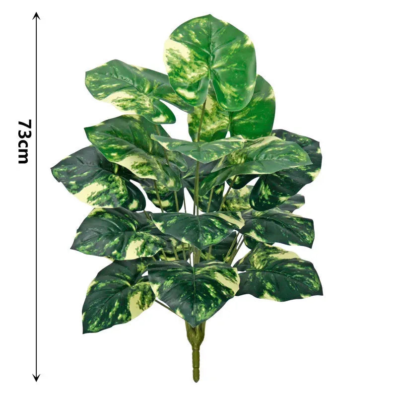 Alocasia Artificiel Verte et Blanche | Artiflora 18 Feuilles
