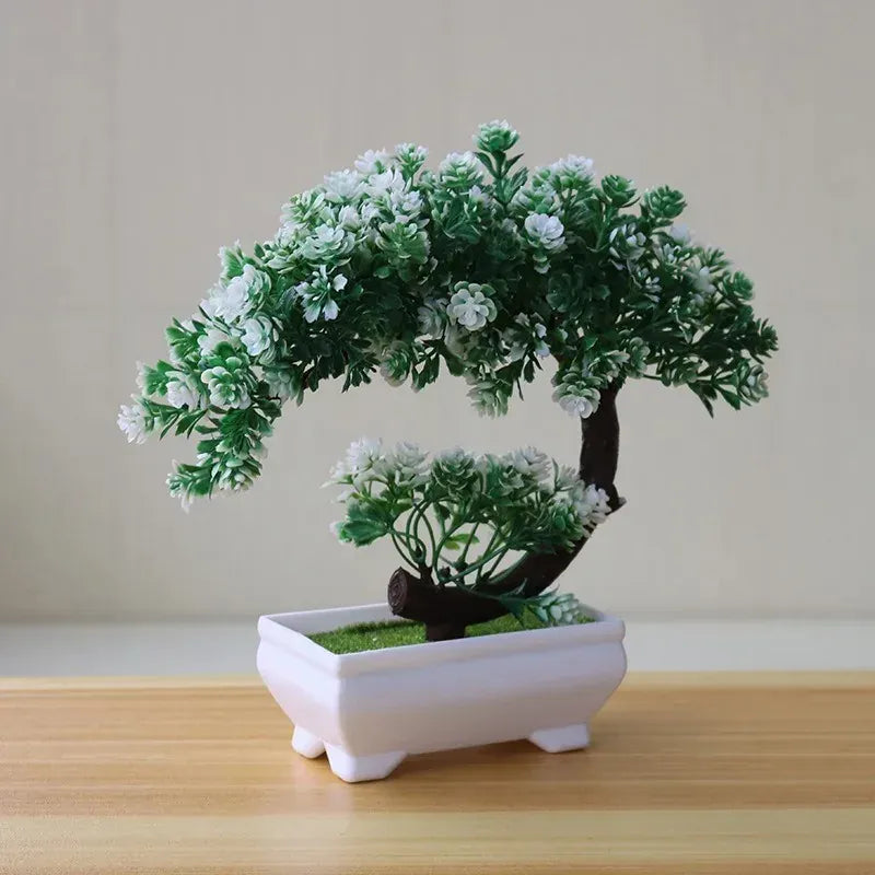 Bonsaï Artificiel Une Branche | Artiflora Vert/Blanc