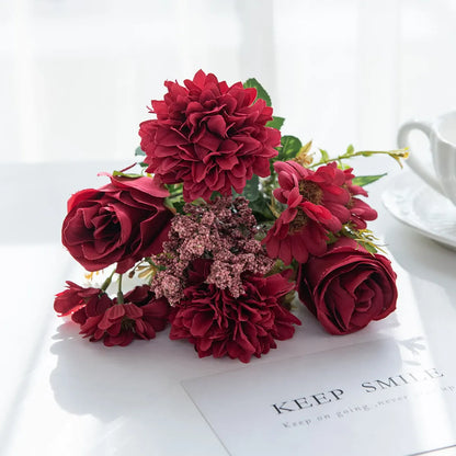 Bouquet Artificiels Coloré | Artiflora Rouge