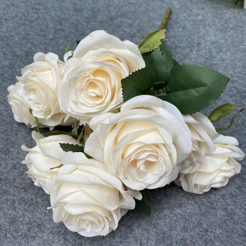 Bouquet de 9 Roses | Artiflora Blanc Cassé