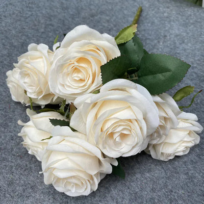 Bouquet de 9 Roses | Artiflora Blanc Cassé