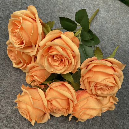 Bouquet de 9 Roses | Artiflora Orange Foncé