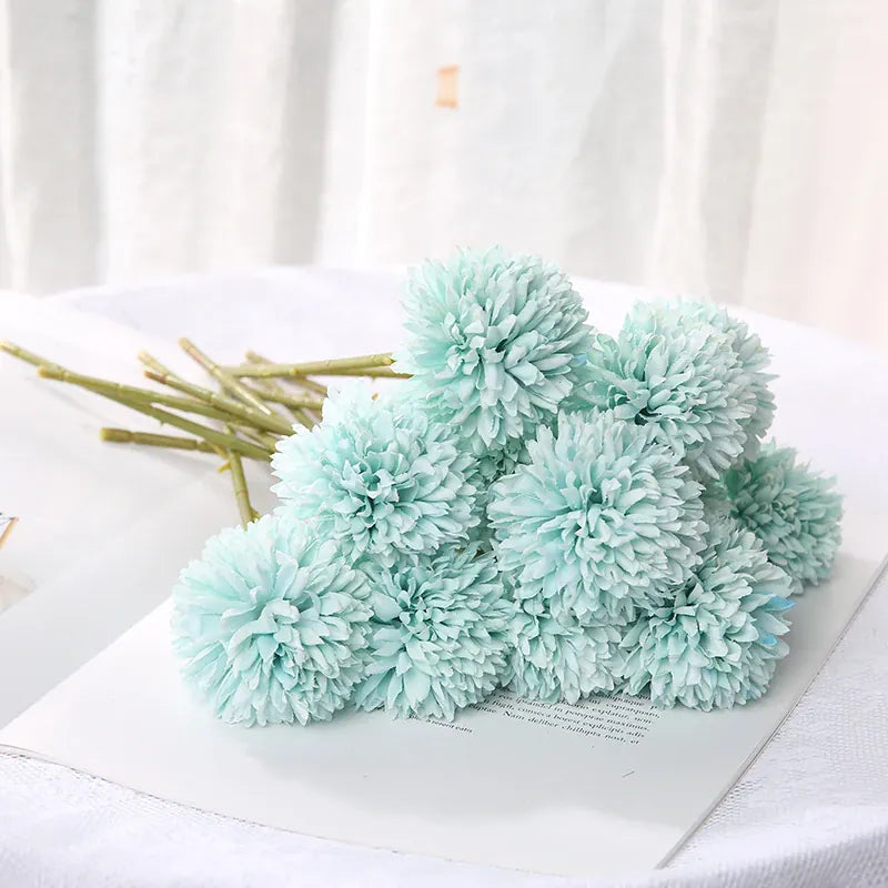 Bouquet de Chrysanthème Artificielle | Artiflora Bleu / 3Pcs