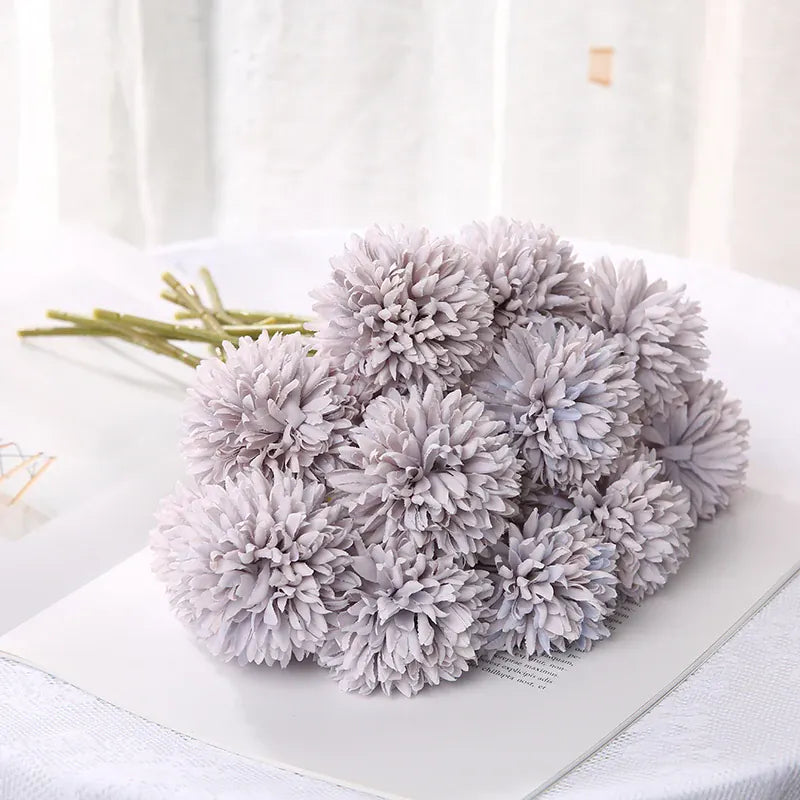 Bouquet de Chrysanthème Artificielle | Artiflora Gris / 3Pcs