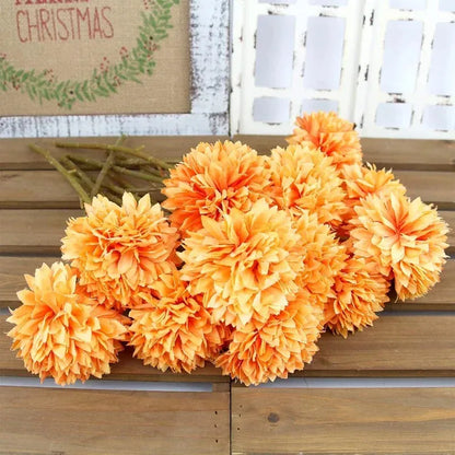 Bouquet de Chrysanthème Artificielle | Artiflora Orangé / 3Pcs