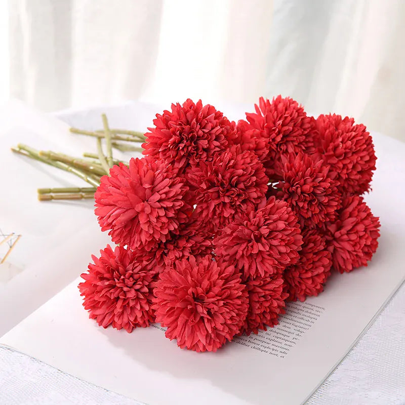 Bouquet de Chrysanthème Artificielle | Artiflora Rouge / 3Pcs