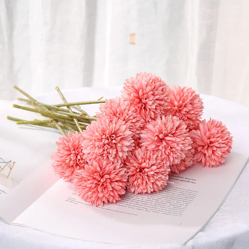 Bouquet de Chrysanthème Artificielle | Artiflora Rouge Rose / 3Pcs