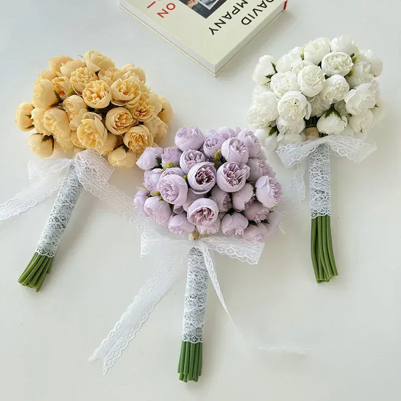 Bouquet de Roses Artificielles rondes | Artiflora