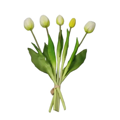 Bouquet de Tulipes Artificielles | Artiflora Blanc / 5 pièces