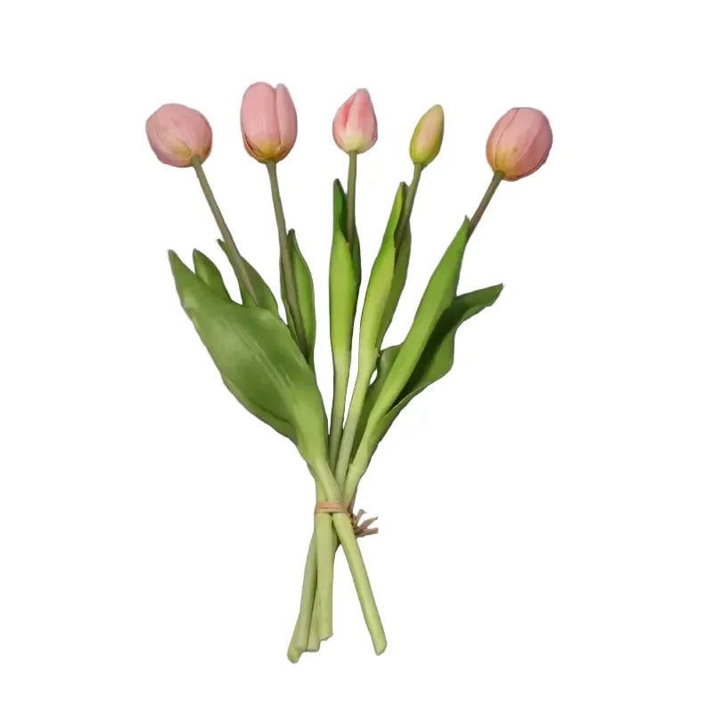 Bouquet de Tulipes Artificielles | Artiflora Rose Clair / 5 pièces