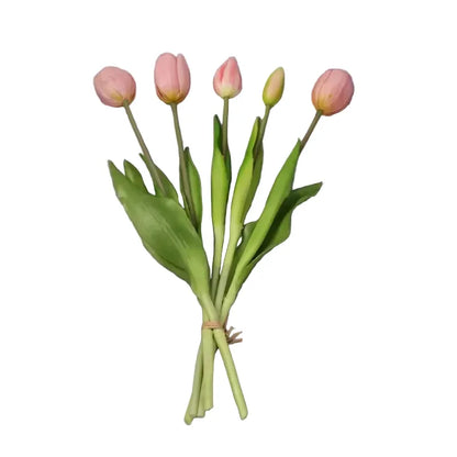 Bouquet de Tulipes Artificielles | Artiflora Rose Clair / 5 pièces