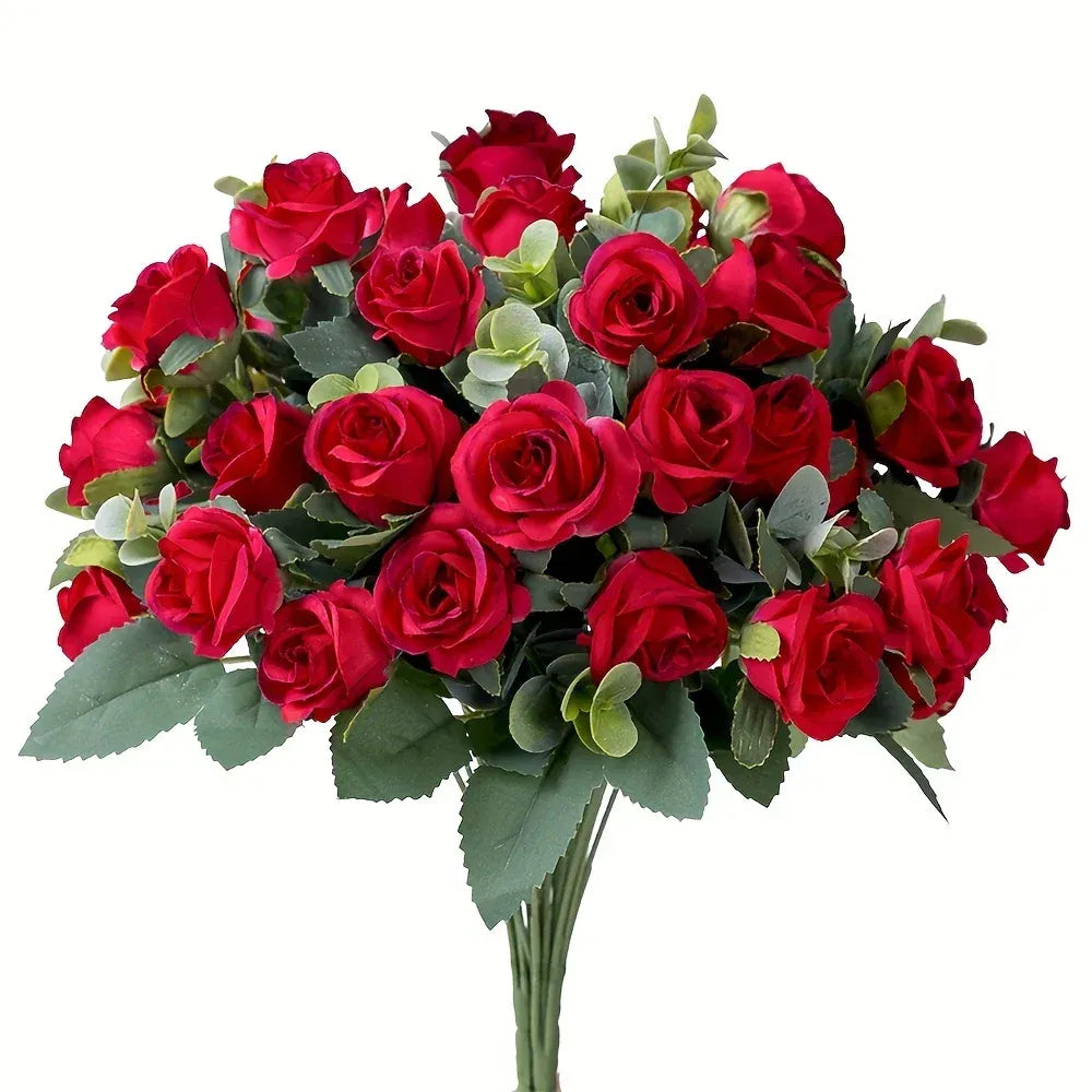 Bouquets de 10 Roses Artificielles | Artiflora Rouge