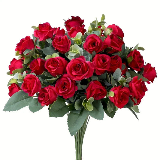 Bouquets de 10 Roses Artificielles | Artiflora Rouge