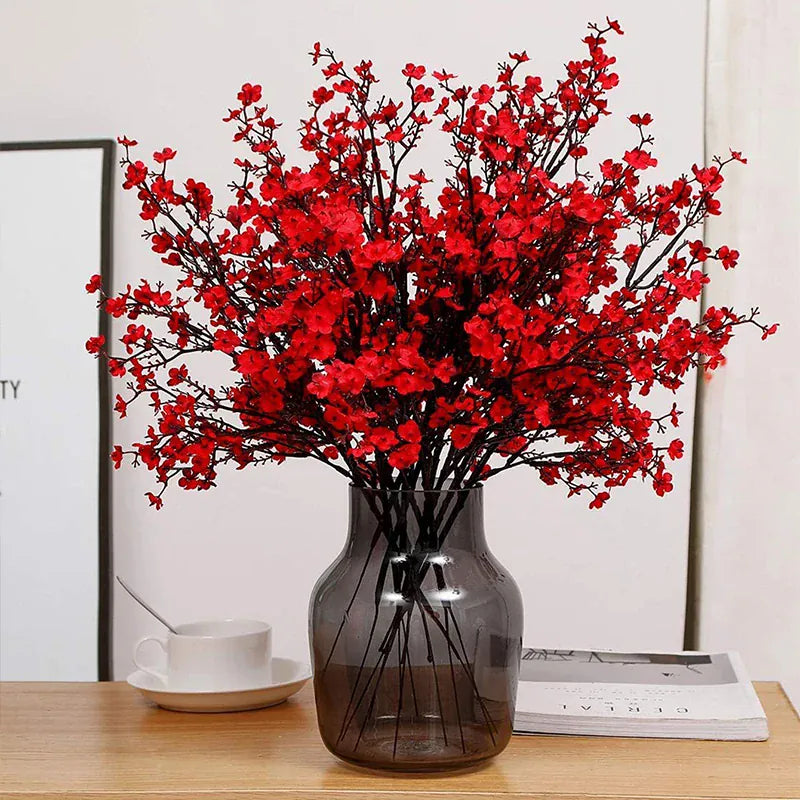 Bouquets de Gypsophiles Artificiel en Fleur | Artiflora Rouge / 1Pcs