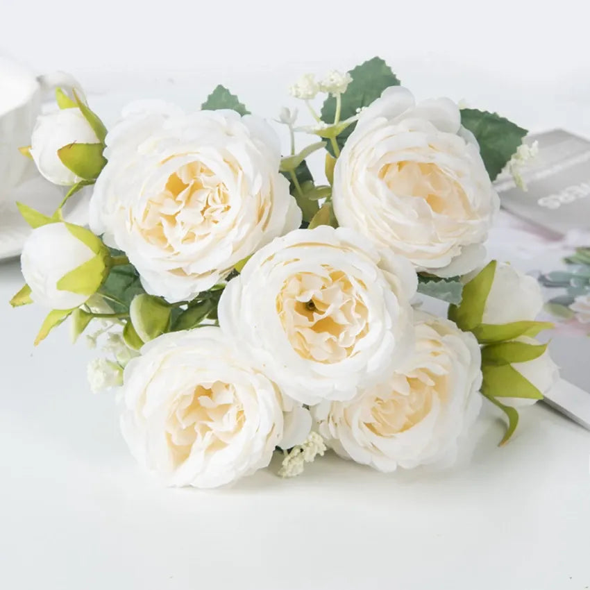 Bouquets de Roses Artificielles Colorées | Artiflora Blanc
