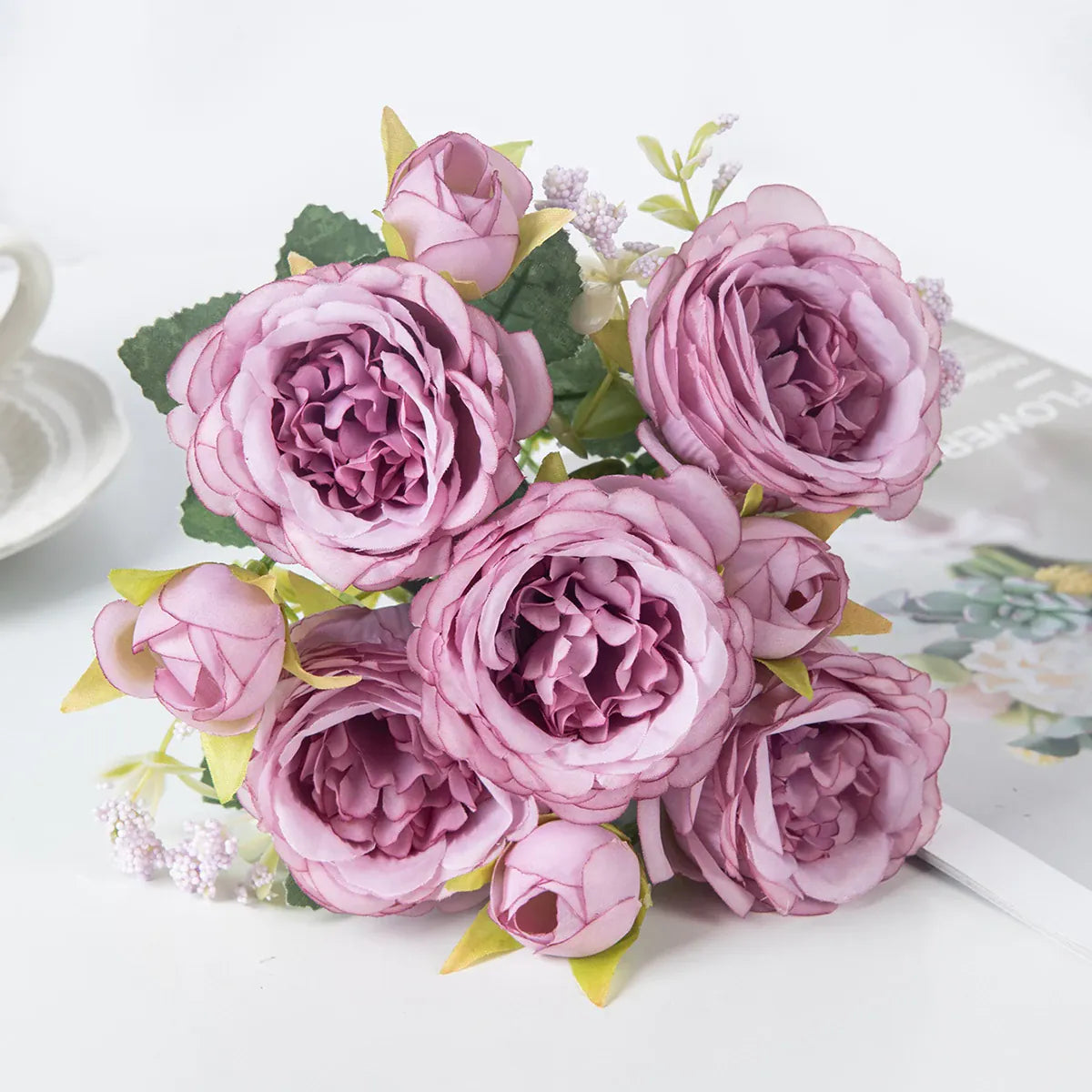 Bouquets de Roses Artificielles Colorées | Artiflora Mauve