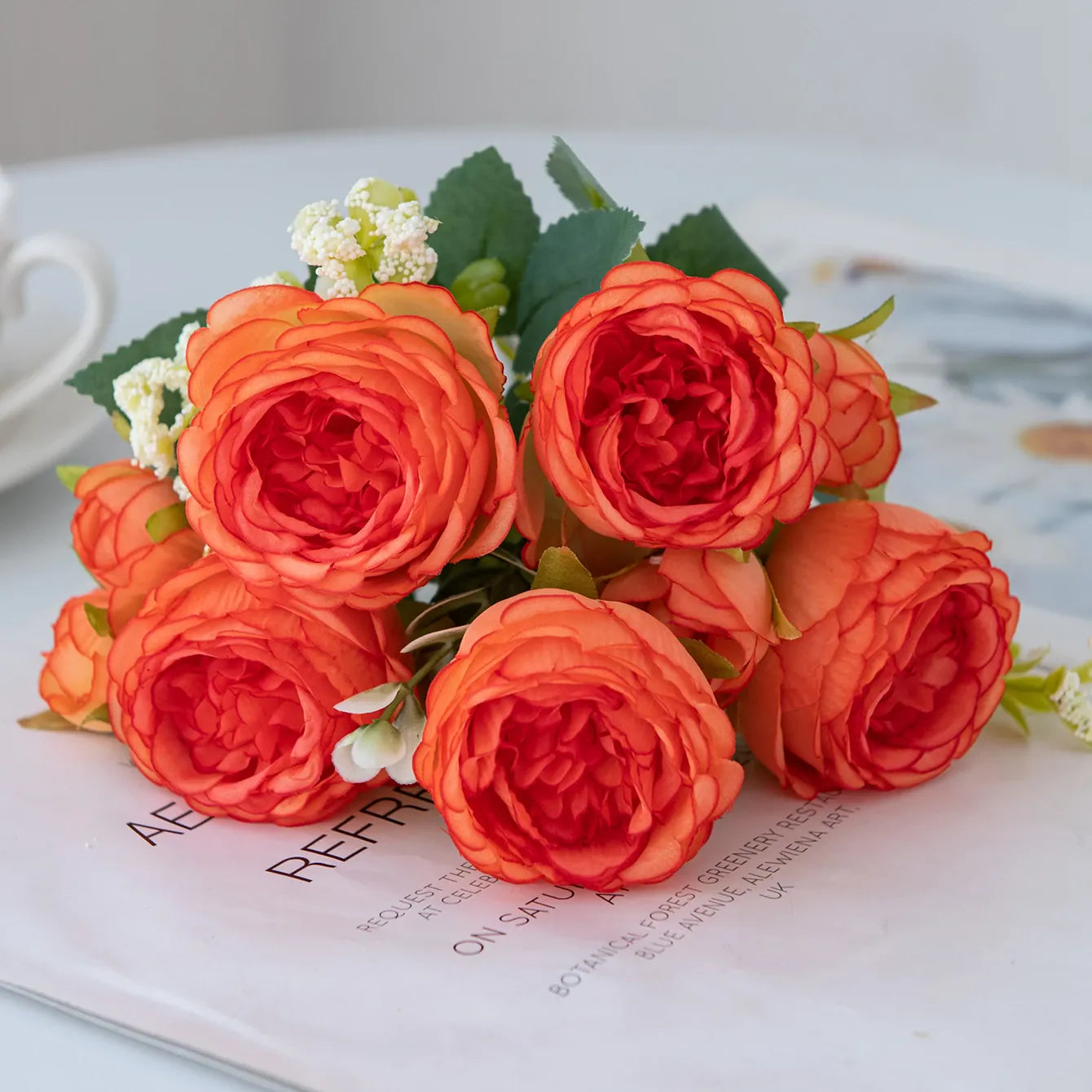 Bouquets de Roses Artificielles Colorées | Artiflora Orange