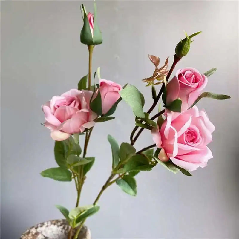 Branche de 5 Roses Artificielles | Artiflora Rose