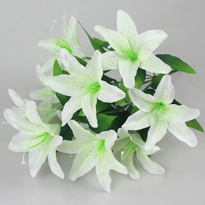 Branche de Fleurs de Lys Artificielles | Artiflora Blanc
