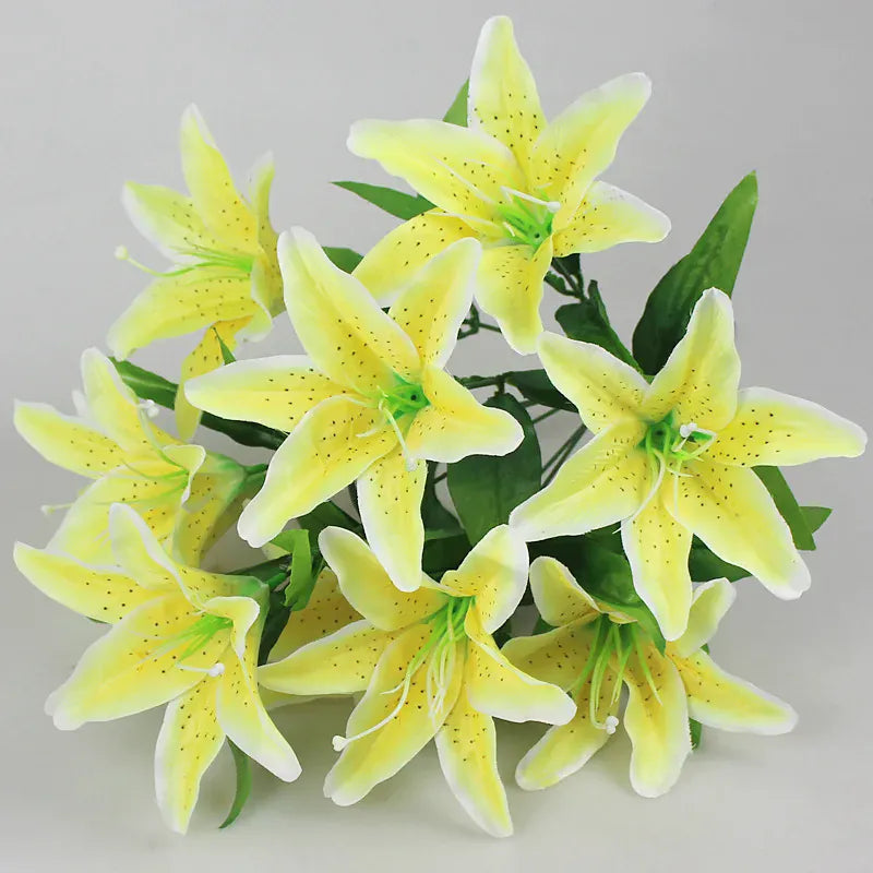 Branche de Fleurs de Lys Artificielles | Artiflora Jaune