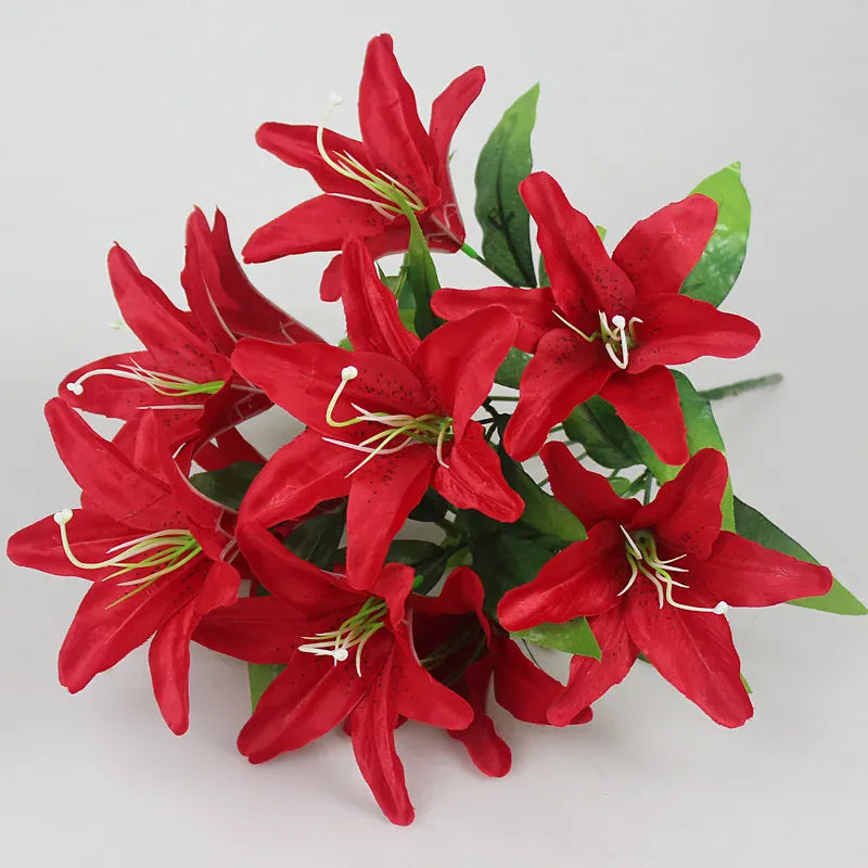 Branche de Fleurs de Lys Artificielles | Artiflora Rouge